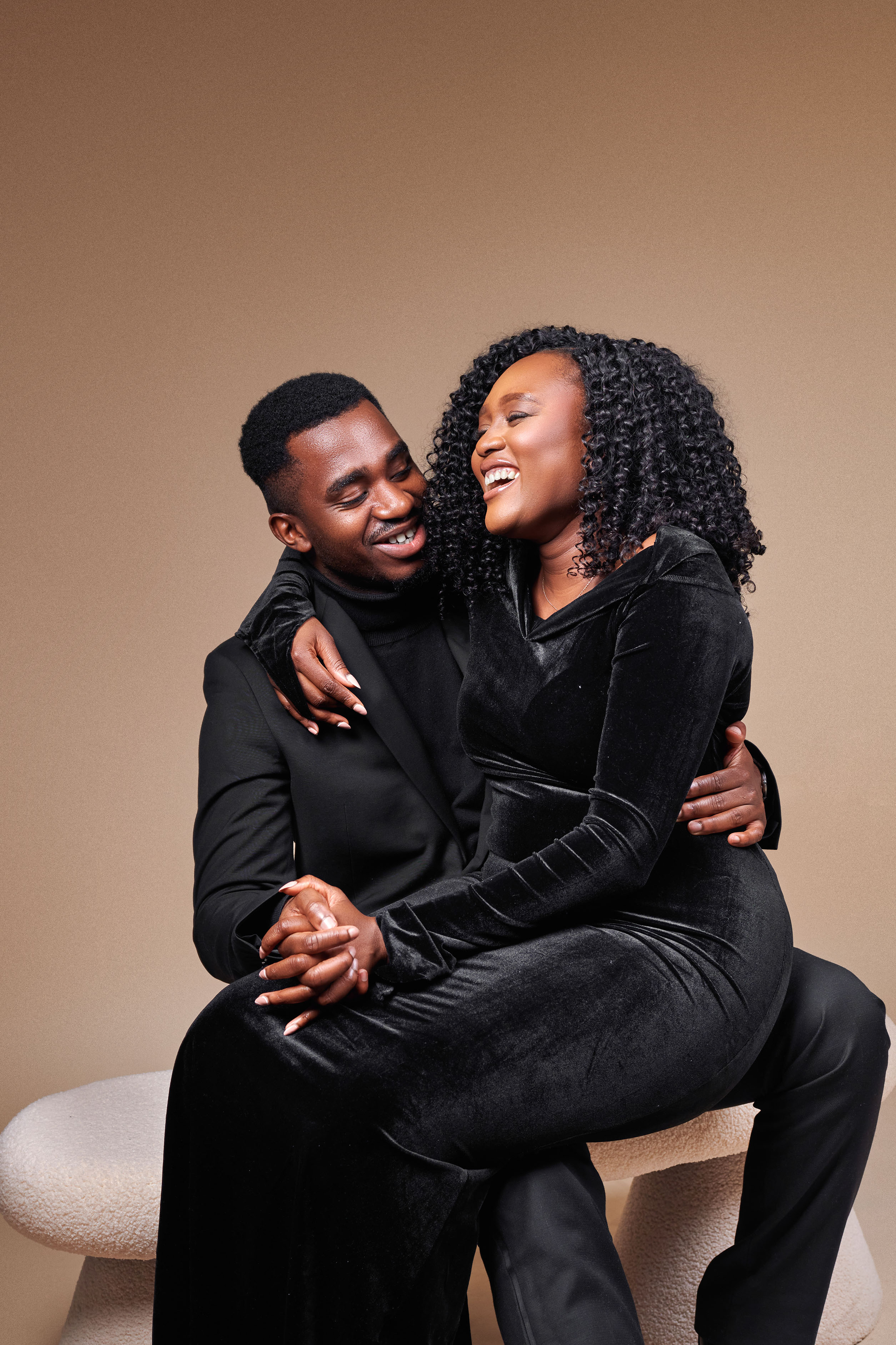 Priscilla and Gideon celebrating their proposal
